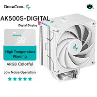 DeepCool AK500S CPU Cooler Digital WH For AM5 1850 RPM PWM Real-time Display CPU 쿨러 Air Cooler With 5 Heatpipe Cooling кулер для