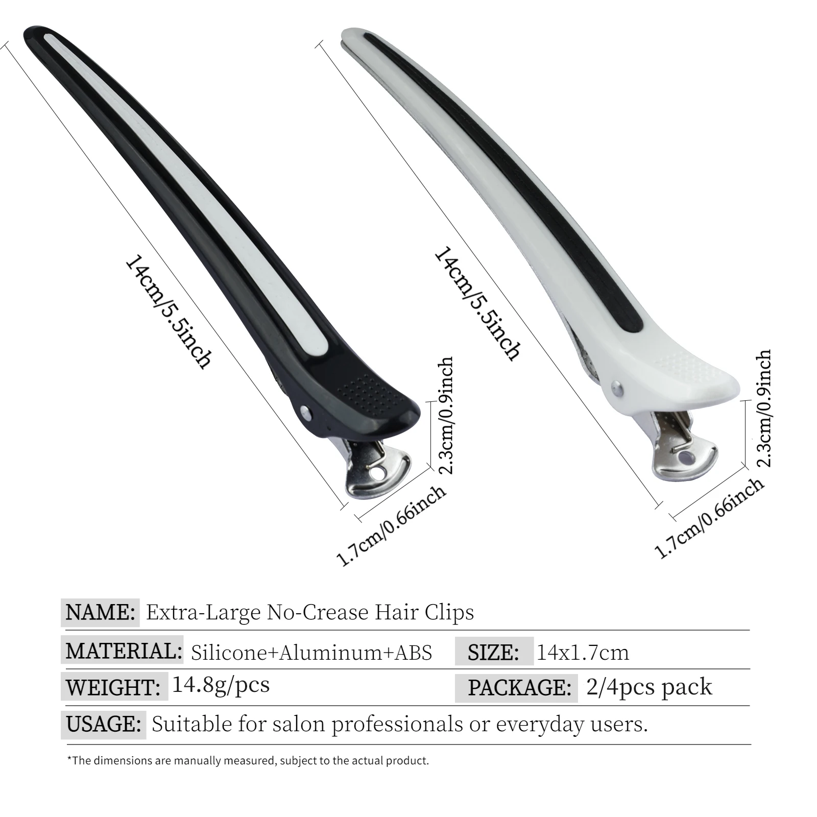 2/4Pcs Set Hairdressing Hair Clips - 14cm Plus Length Crocodile Hair Clips for Salon & Home, Strong Grip No-Slip Hair Sectioning image 2