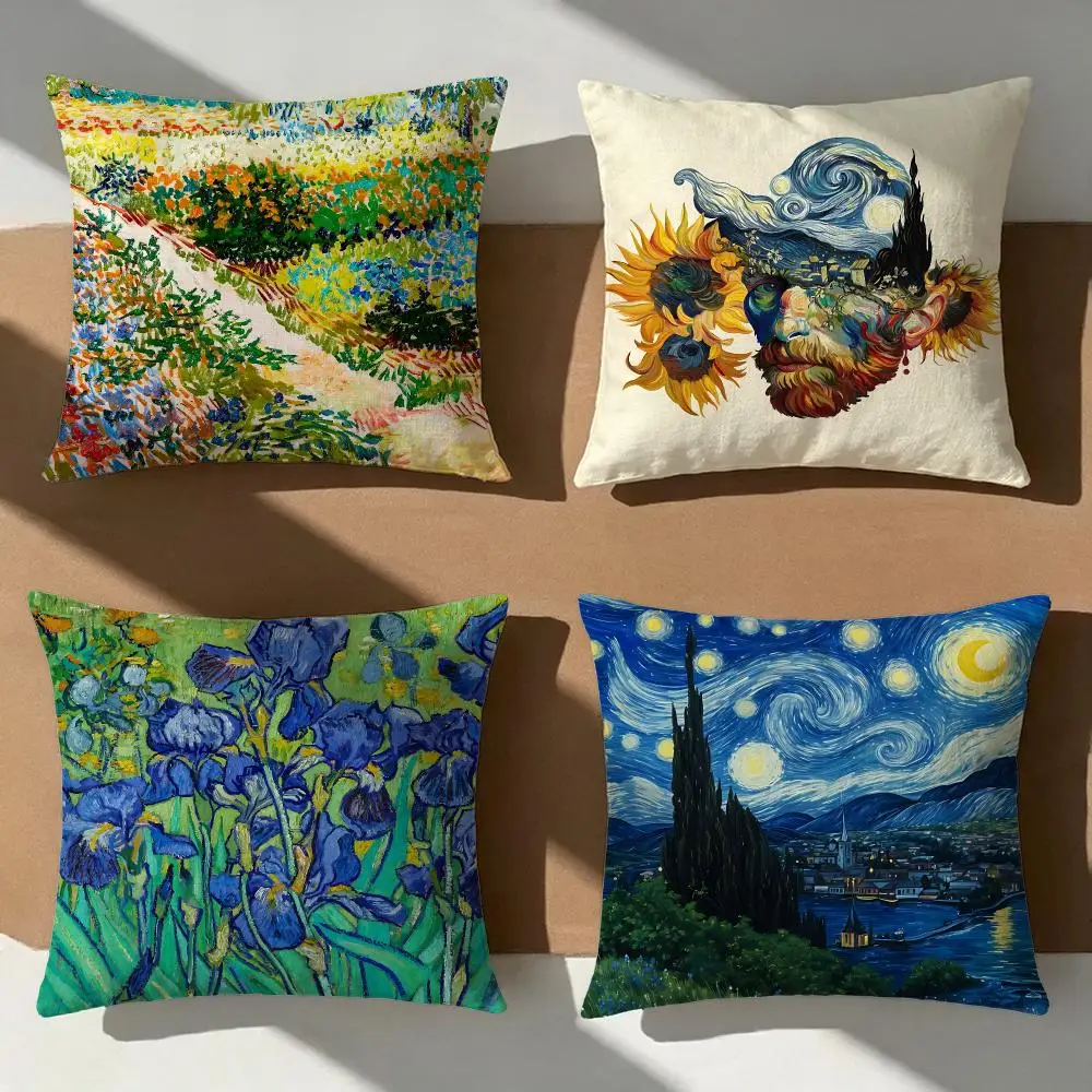 Artist Vincent van Gogh Cushion Cover Pillow Cover Nordic Minimalist Throw DoubleSided Print Cushion Case for Sofa Bedroom Decor
