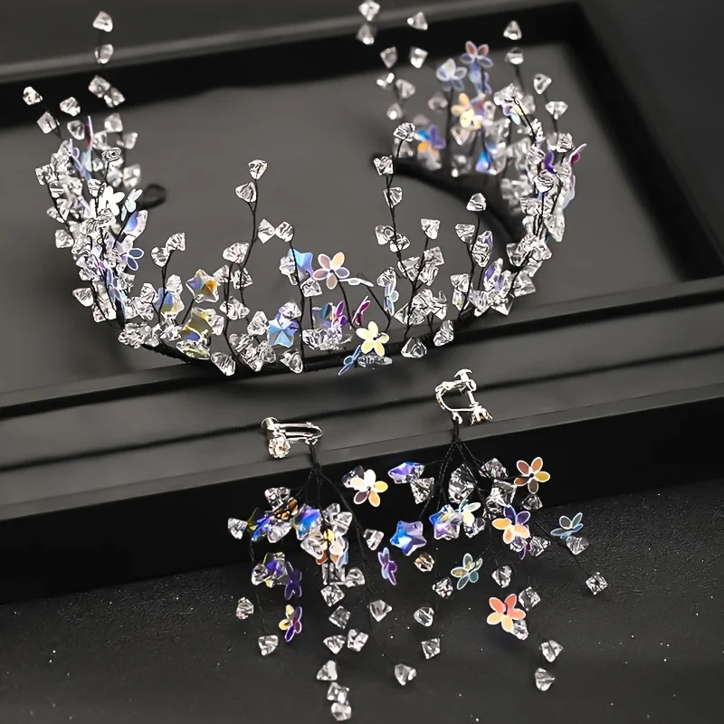 Luxury Crystal Headband Tiara For Women Bride Rhinestone Bridal Jewelry Set Bridal Wedding Hair Accessories Jewelry Headband