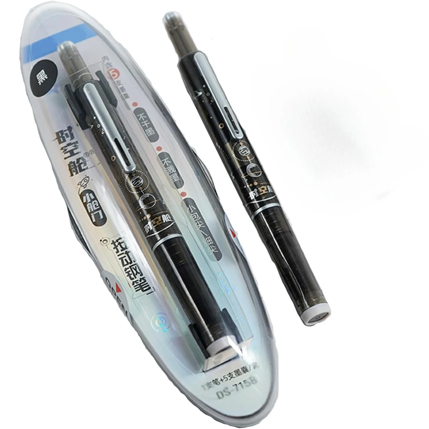 

Click 0.38 mm Retractable Fountain Pen – 5 refills, leak-proof, black ink
