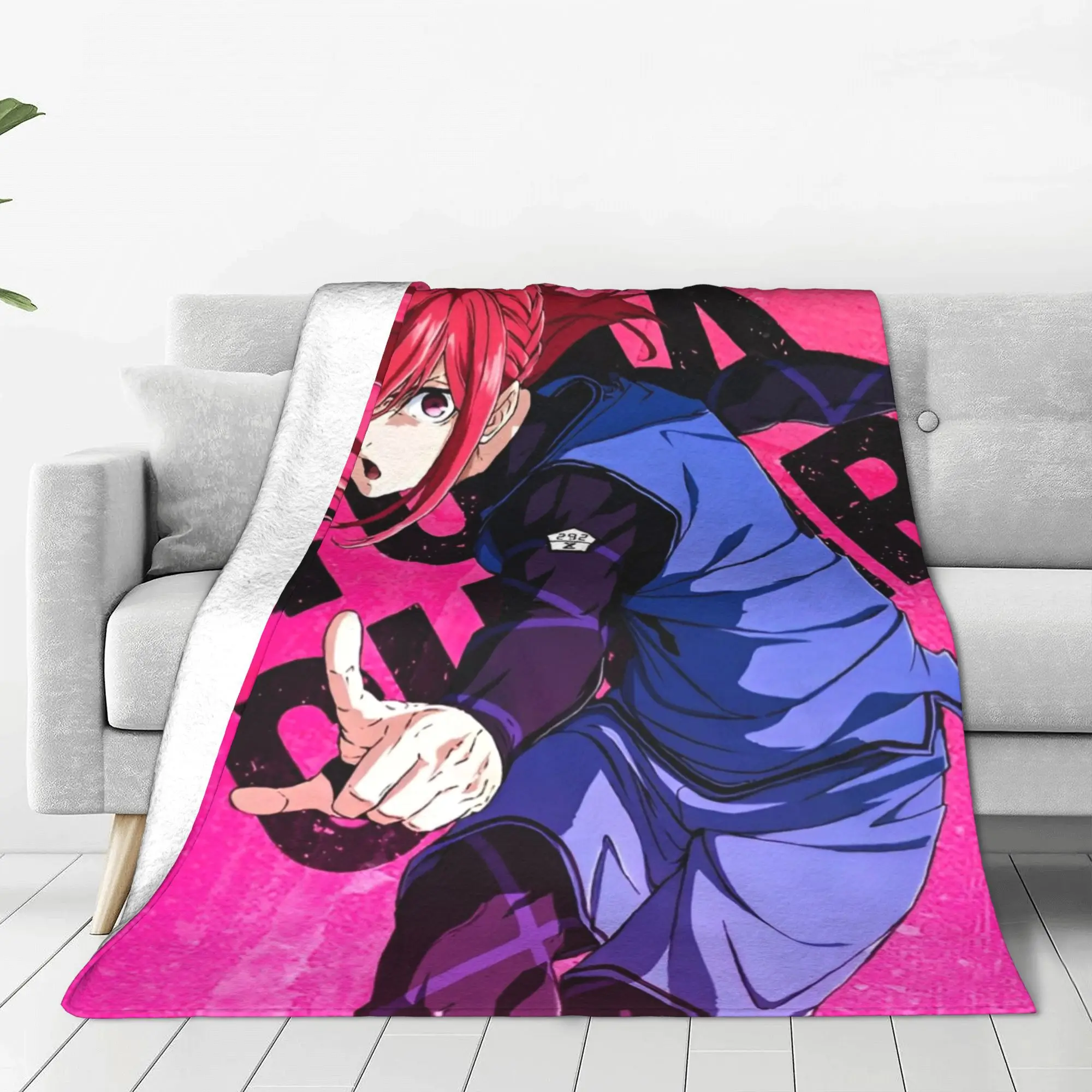 Blue Lock Soccer Anime Blankets  Plush Throw Blankets Summer Air Conditioning Decoration Soft Warm Bedsprea