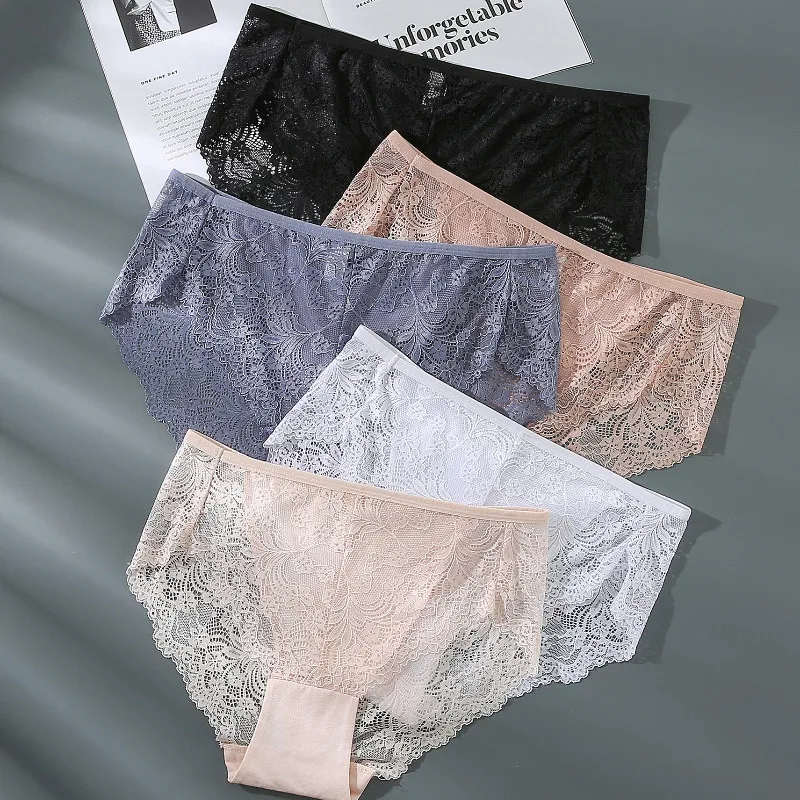 

Women's Solid Lace Classic, Fashionable, Comfortable, Soft, Skin Friendly, Refreshing, Breathable, And Beautiful Underwear