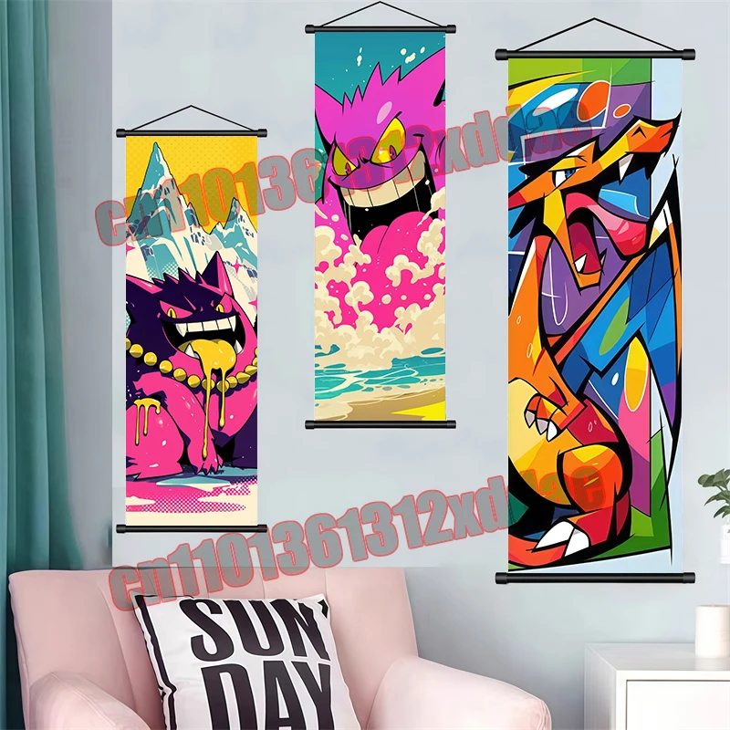 Pokemon Mewtwo Zeraora PikachuGardevoir Charizard Gengar Lucario Poster creativo Bobina Disegno Studio Sfondo Muro Miglior regalo