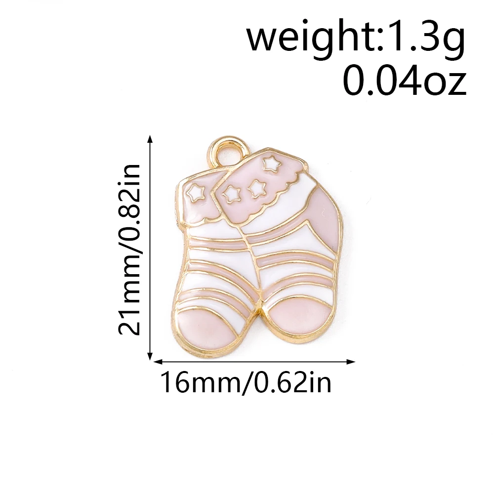Leslie 10 Stück süße Babykleidung, Fütterungsflaschen, Füße, Socken, Lätzchen, Charms, Anhänger für DIY-Armband, Halskette, Schmuckherstellung, Zubehör – Detail 9
