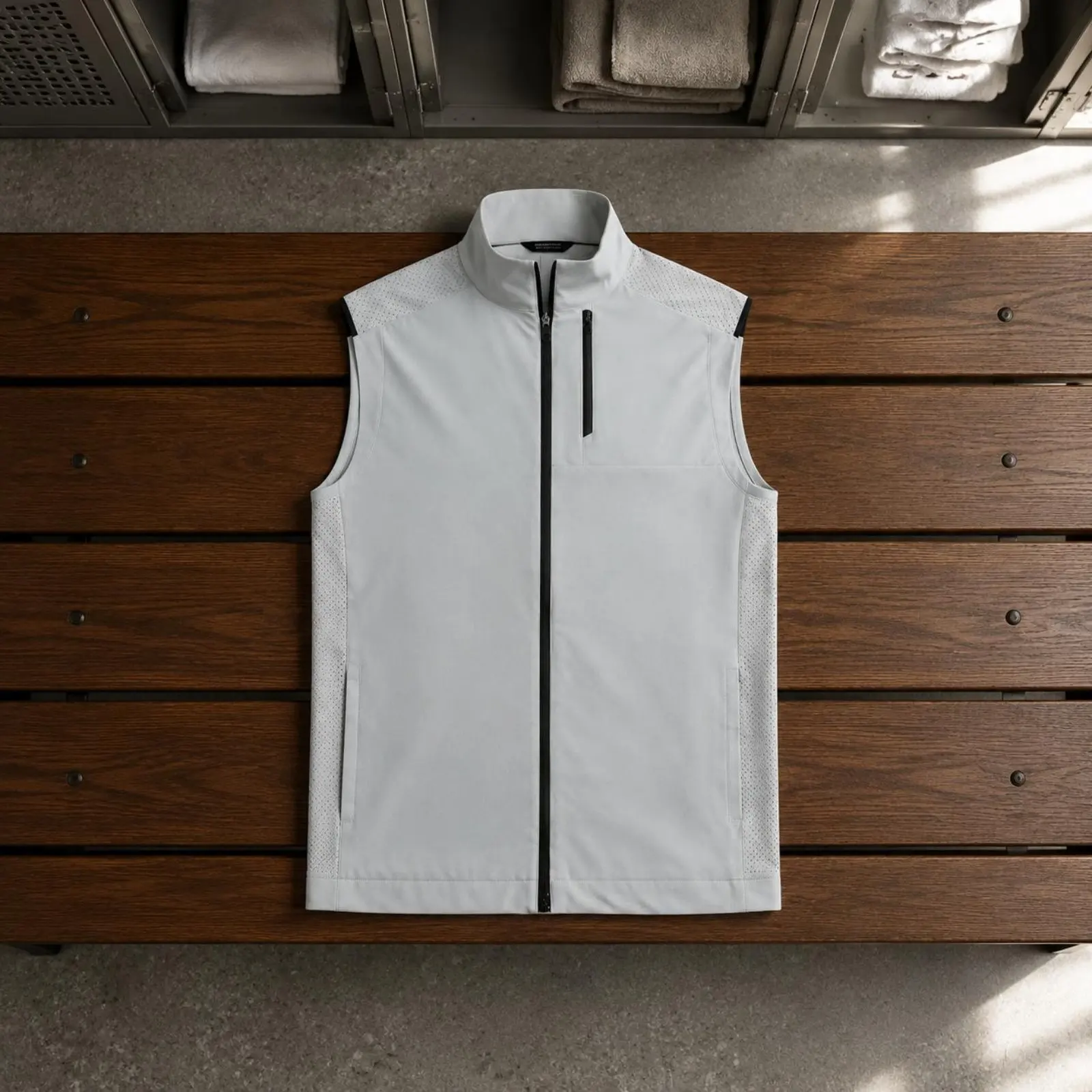Lightweight Golf Vest Multi-Pocket Breathable Zip Vest Zippered Golf Waistcoat Quick Dry Outerwear Water-Resistant for Golfers