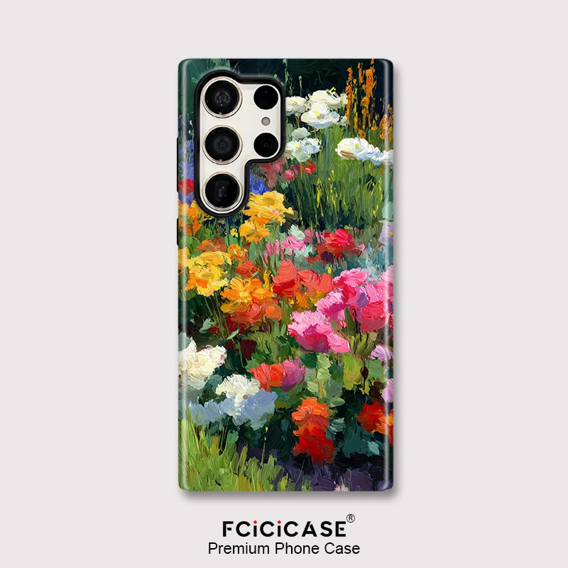Fcicicase Shockproof Phone Case For Samsung Galaxy A56 A26 A36 A16 S25 Ultra S24 S23 Plus S20 FE 5G Flower Print Silicone Cover