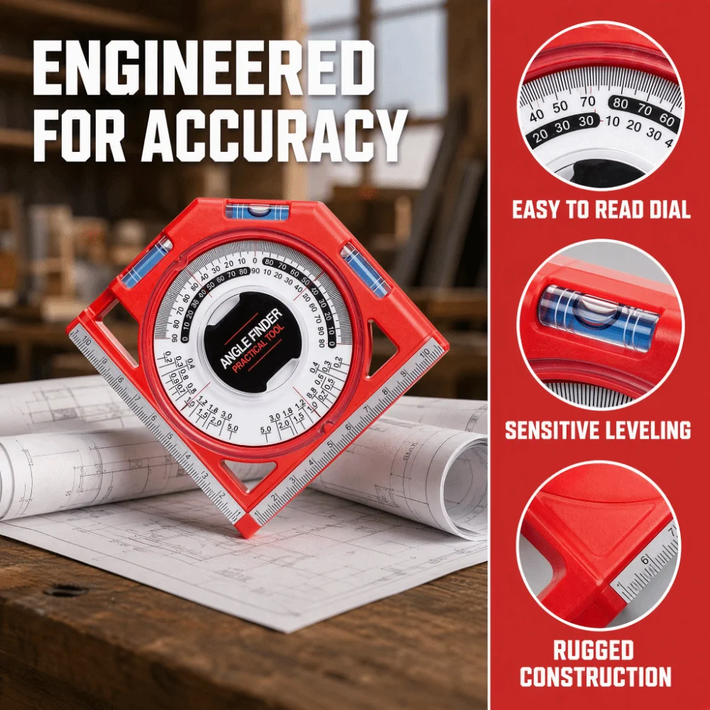 Multi-function Level Bubble Angle Finder Clear Scale Dial High Accuracy Inclinometer Slope Scale Measuring Tool Angle Gauge