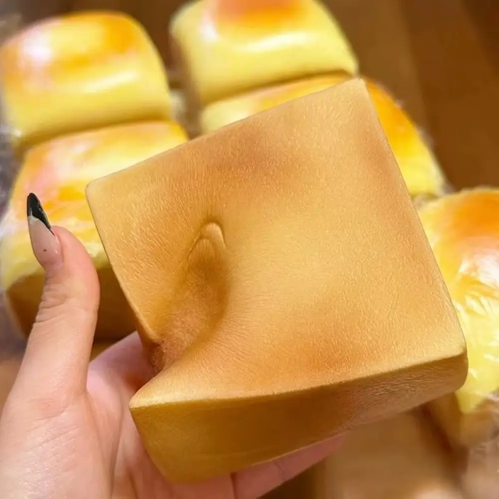 Children Slow Rising Squishy Toast Bread Cartoon Pinch Sensory Fidget Ball Hand Relax Thick Slow Rebound Toy Kids Adults