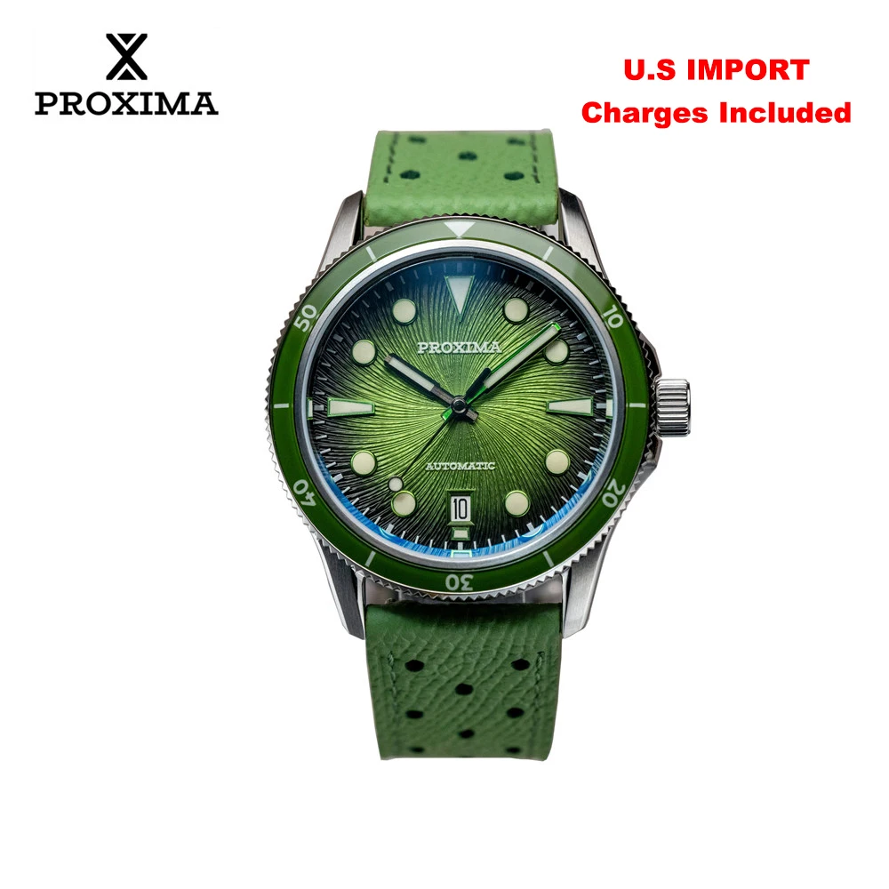 Proxima 2025 New Oil Pressure Dial Full Luminous 39mm Dive Watch Luxury Men Watch 9015 Automatic Mechanical WR 100m PX1743