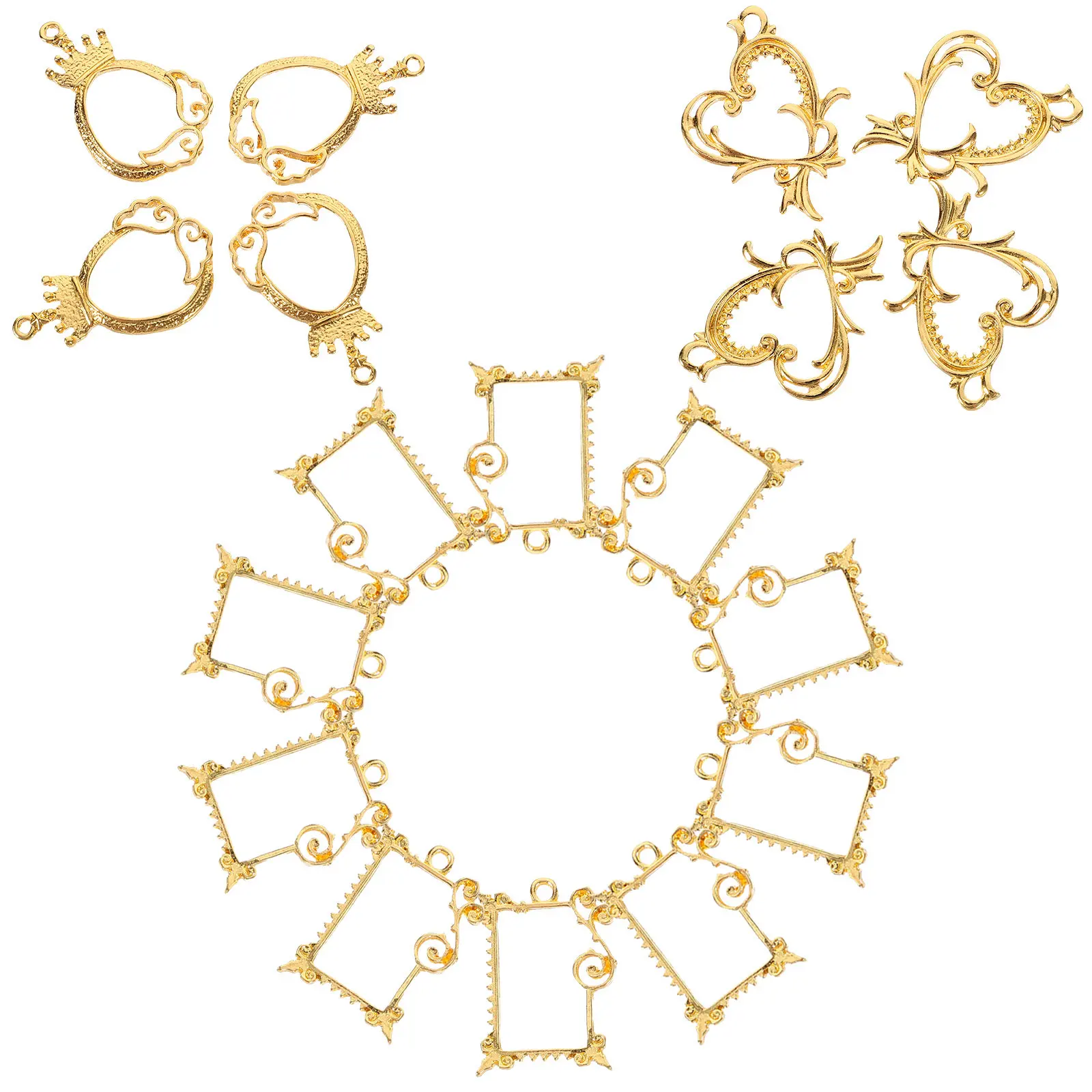 30Pcs Open Bezel Metal Photo Frame Pendants Alloy Charms for Handmade Jewelry DIY Resin Bracelet Necklace Jewelry Charms