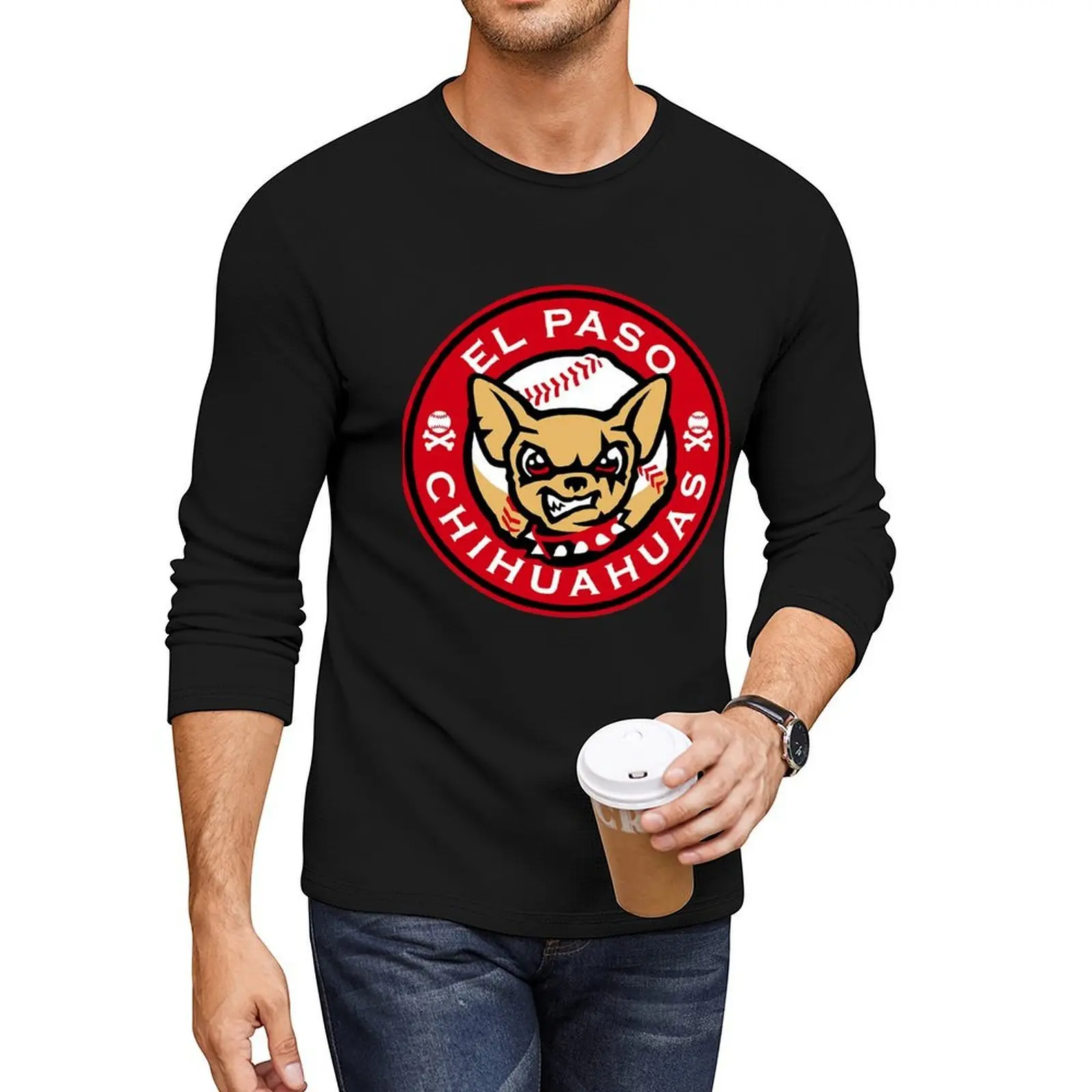 

El Paso Chihuahuas Cute Chihuahua Angry Funny Dog Lover Long T-Shirt Blouse sweat shirt cute tops black t shirts for men