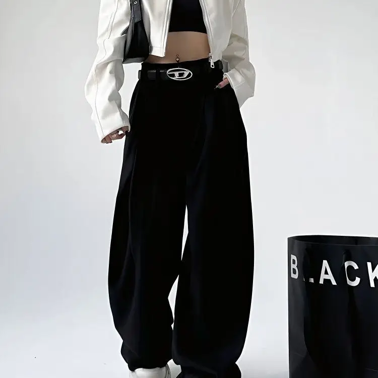 Y2k Black New PU Leather Jacket Cropped Jacket Long-sleeved Top Motorcycle Jackets Design Loose Streetwear Coat Trendy Vintage