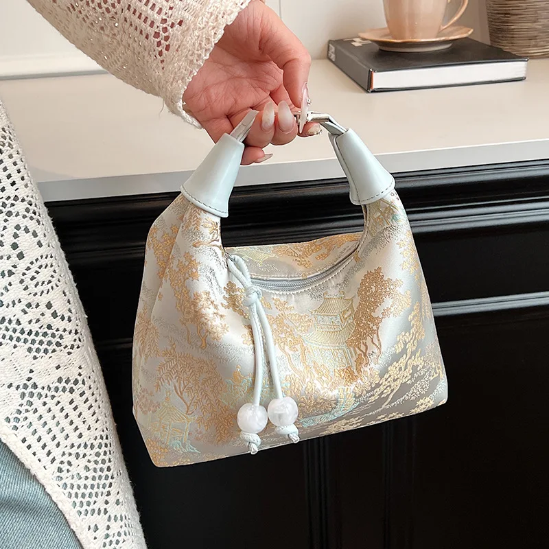 Sac à main brodé pour femme, sac à bandoulière polyvalent, sac à main initié unique chinois, nouvelle mode, fourre-tout, 2024