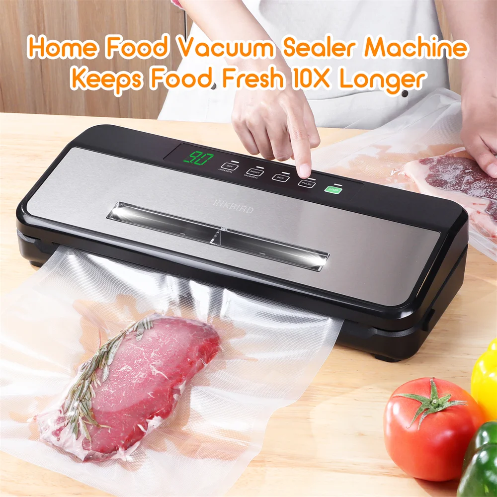 Máquina Automática de Seladora a Vácuo de Alimentos Sucção Forte Starter Kit para Armazenamento de Alimentos e Sous Vide