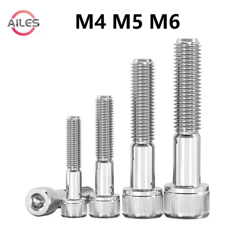 

M3 M4 M5 M6 Half Tooth Hexagon Hex Socket Cap Cup Head Screws 304 Stainless Steel DIN912 Partially Thread Allen Bolts