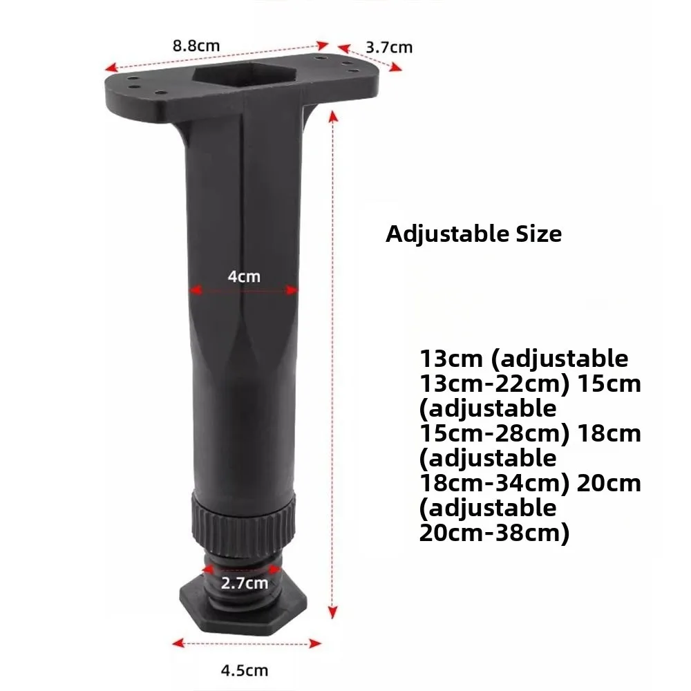 Adjustable Height Bed Frame Support Legs PP Load-bearing Bed Slats Support Legs Heavy Duty Black Bed Legs Replacement