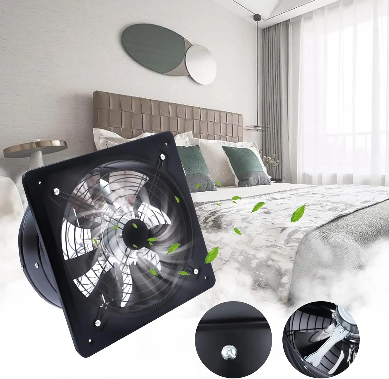 

НОВЫЙ 12-дюймовый настенный вытяжной вентилятор 1420 об/мин, 125 Вт, осевой вытяжной вентилятор для кухни, высокоскоростной многофункциональный малошумный вентилятор