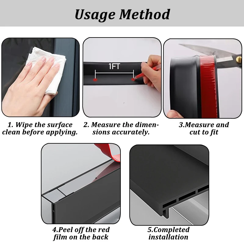 1.1 متر TPE نافذة حجب المياه بار شرفة مقاوم للماء غير نافذ للمطر لوحة دليل المياه نافذة المنزل حجب مجلس ختم الشريط