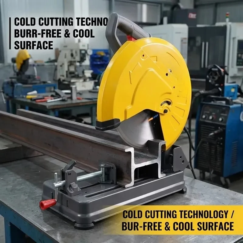 Professional Cold Cut-off Saw CARTVOX CT9350 355mm Heavy Metal Cutter with Low Speed Precision Induction Motor