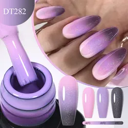 7ml Shimme Glitter Thermal Gel Nail Polish 3 Layers Temperature Changing Gel Winter Semi Permanent Soak Off UV Nail Art Varnish