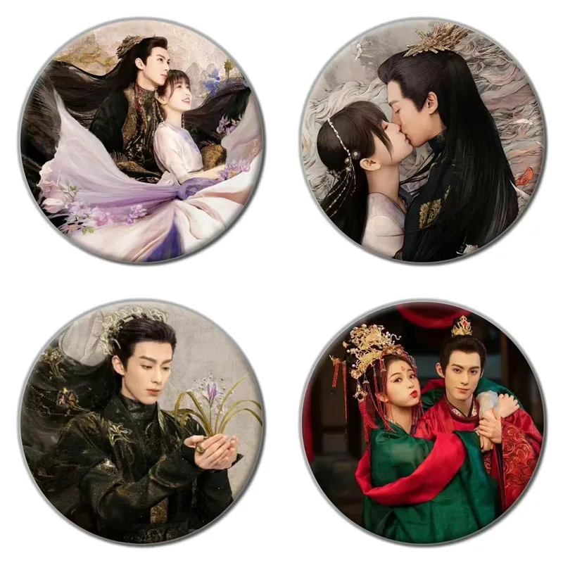 Cang Lan Jue Cute Metal Brooch Love Between Fairy and Devil Xiao Lanhua Cosplay Badge On Backpack Jewelry Accessories Fans Gift