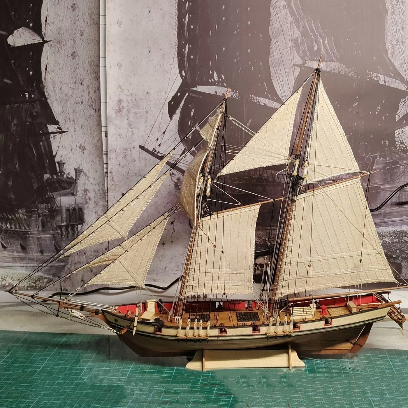 

1/96 модель парусника Harvey 47 см, деревянная конструкция ручной работы, комплект модели парусника, игрушка для мальчика, подарочные украшения