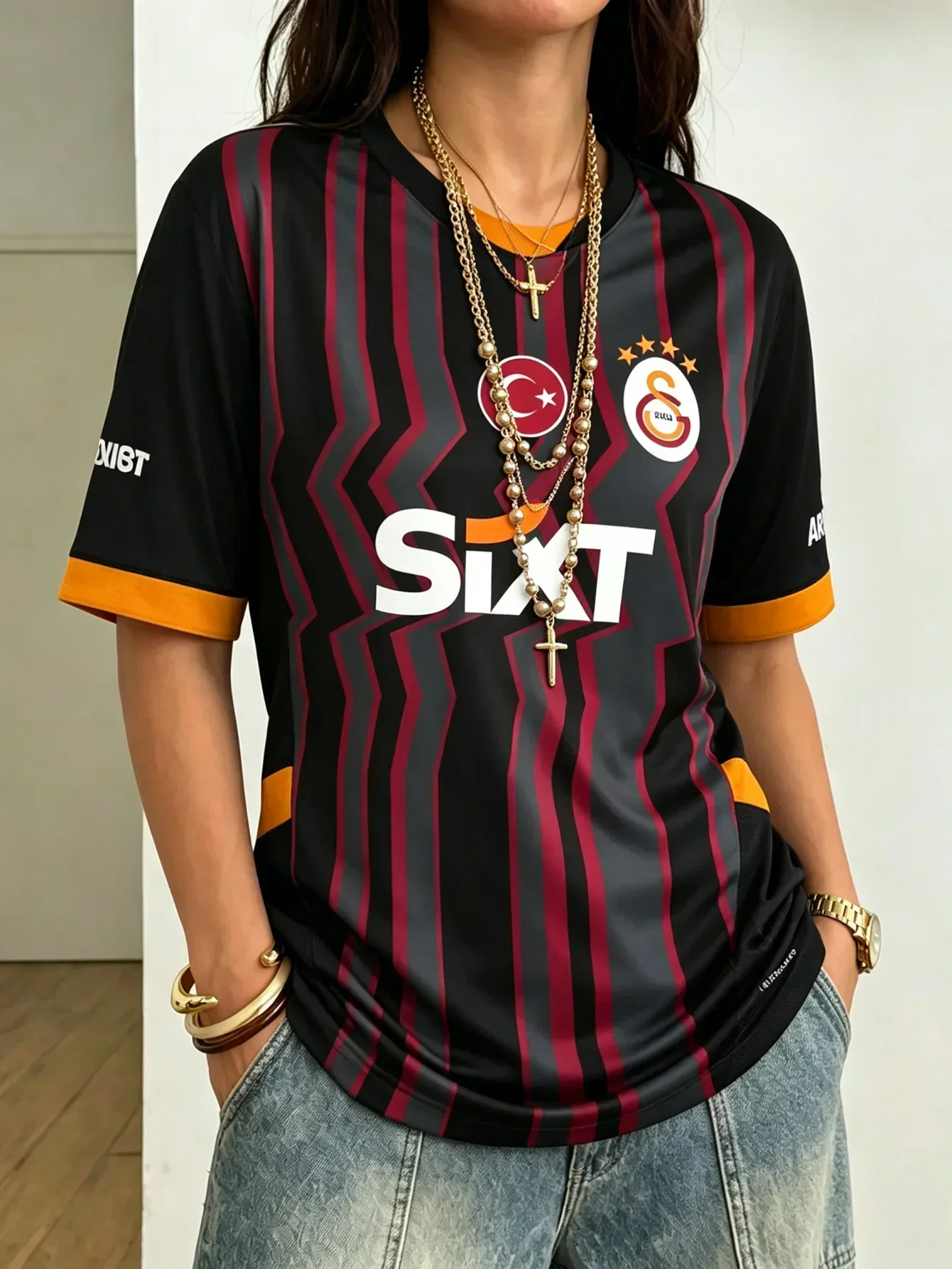 Turkey Galatasaray-style Men Kids Football Jersey 24-25 Soccer Shirt Quick Dry Sport Uniform Short Sleeve Football Tops for Men