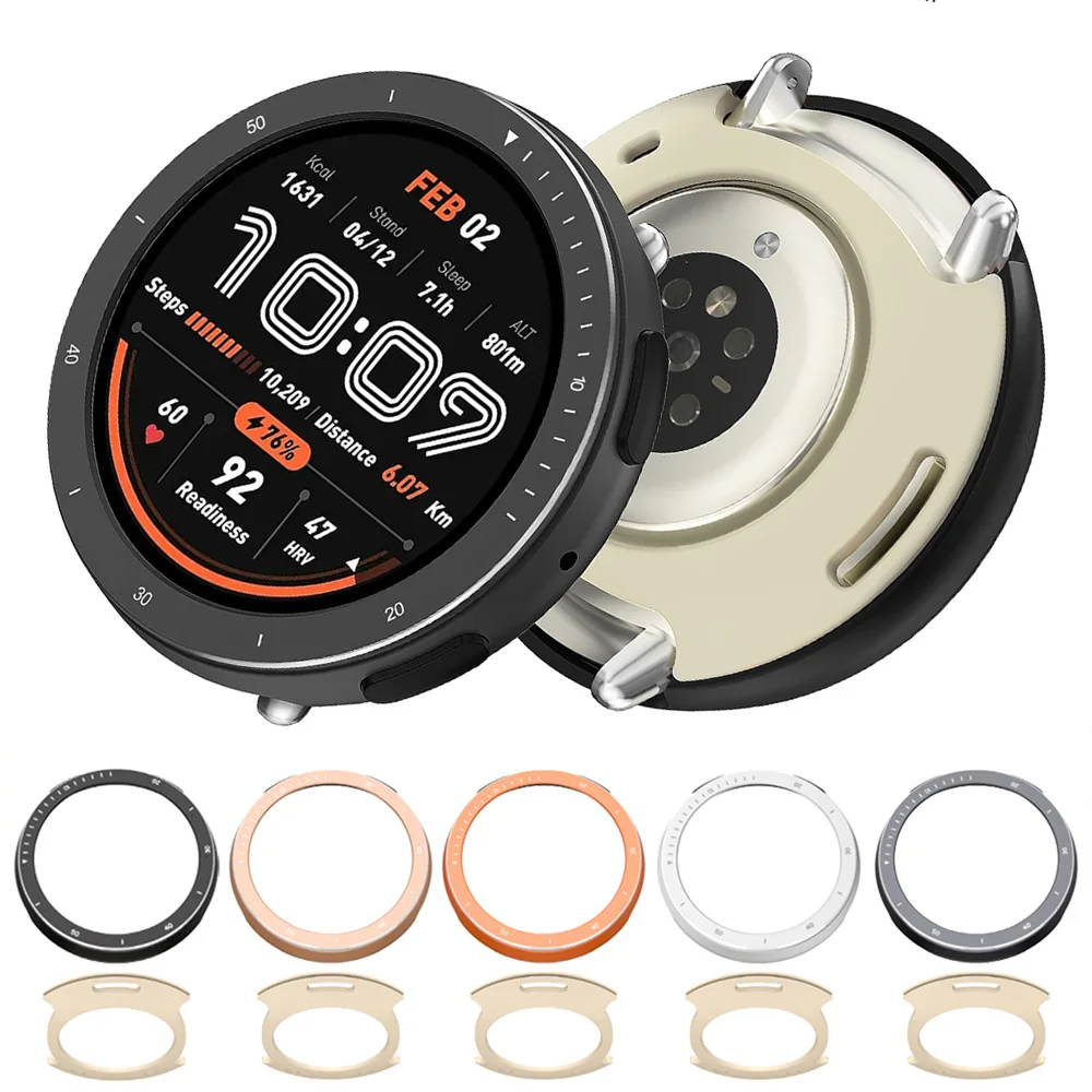 Metal Watch Bezel for Amazfit Active 2 Anti-Scratch Shockproof Watch Case With Time Scale Shell Protective Replacement Cover New