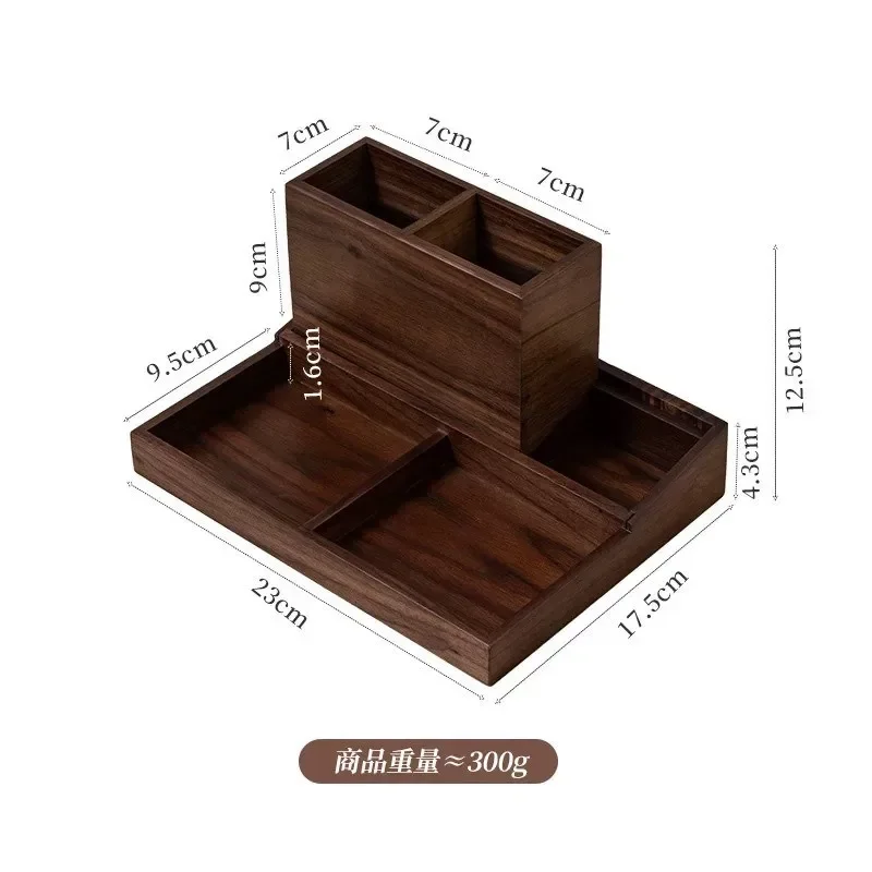 Walnut pen holder storage box, desktop storage office desk