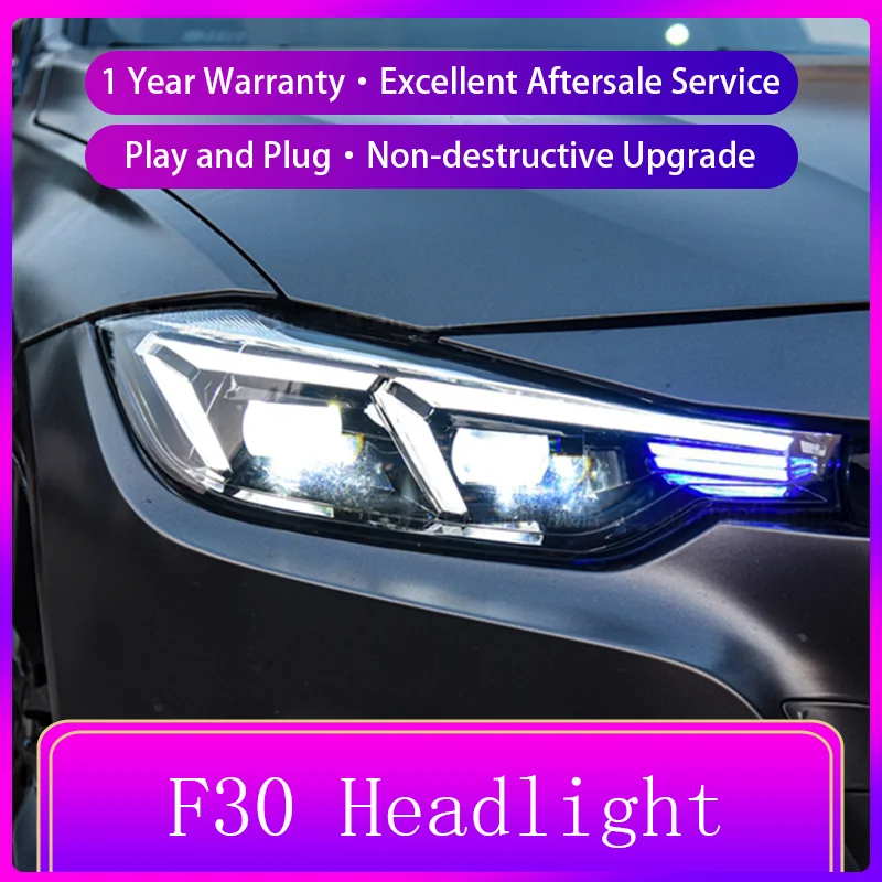 Powerful Headlight for Cars BMW 3 Series F30 F35 2013-2017 Front Lamp Projector Lens DRL LED Turn Signal Automatic Car Accessory