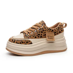 7CM Platform Wedge Sneakers Shoes Women Sexy High Top Leopard Print Women Casual Shoes Fashion Sneakers Spring Warm Fur Winter