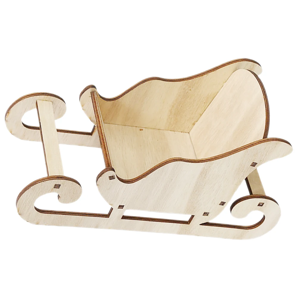 

Wooden Ornaments Mini Christmas Decorations Sleigh Model Xmas Decoration Desktop Ornament Christmas Theme Sleigh