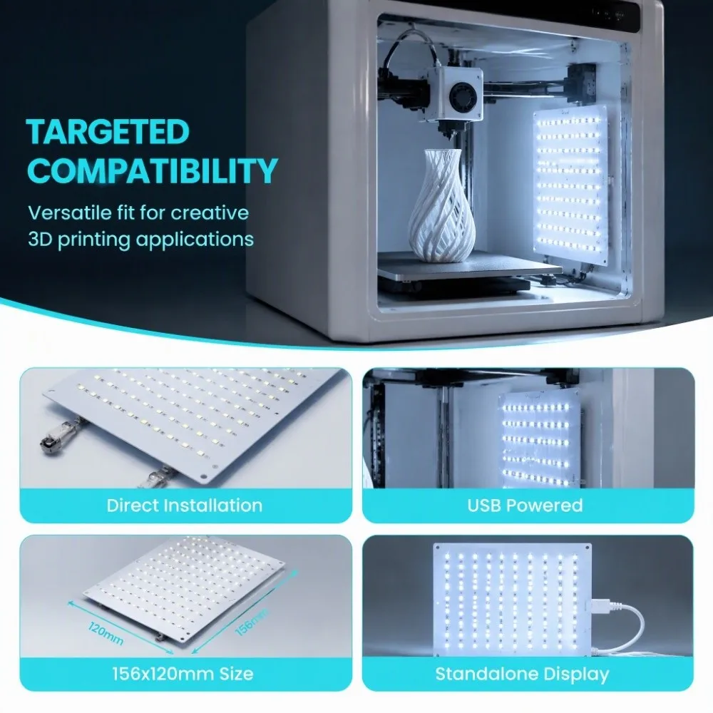 10pcs Upgrade White Light LED Backlight Board USB Cable 120 LED Beads CMYK LED Light Panel Lithophane Panel Kit 3D Printer