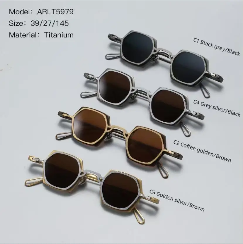 2 In 1 Magnetic Clip Vintage Pure Titanium Eyeglasses Frame Men Polarized Sunglasses Frame Women Luxury Brand Designer Eyewear