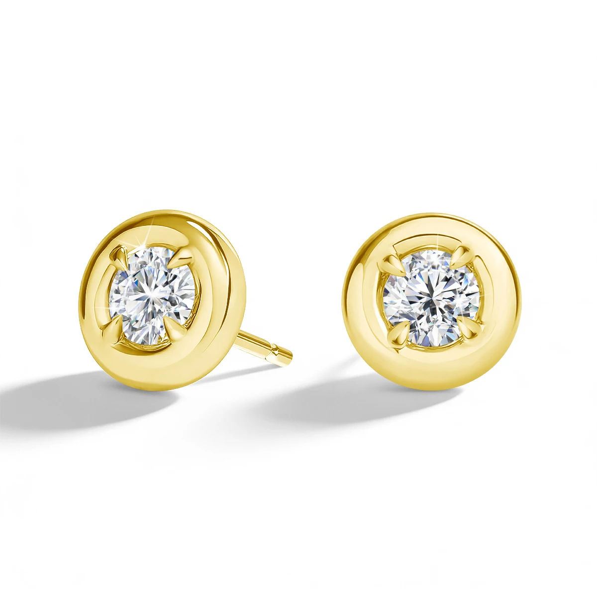 14k Gold Filled Sparking Round Moissanite Earring Danity Women Men's Stud Earrings 18k Gold Plated Jewelry