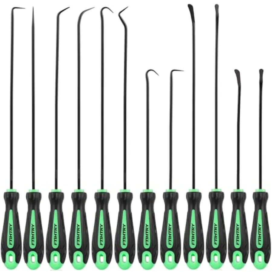

12Piece Pick and Hook Tools Set Pick Tool Set Car Auto Oil Seal ORing Seal Gasket Pick Hooks Puller Remove Long and Mini Pick T