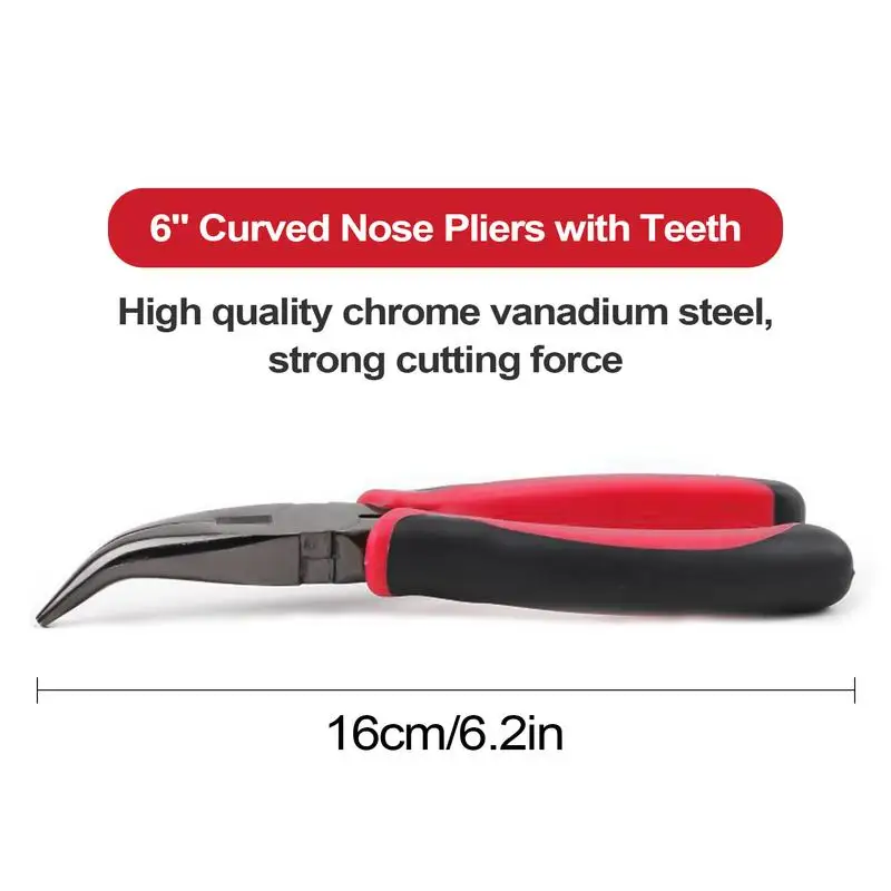 Rustproof Curved Nose Pliers 6 Inch Needle Nose Pliers Wire Cutting Pliers Stripping Tools Hardware Handmade Accessories