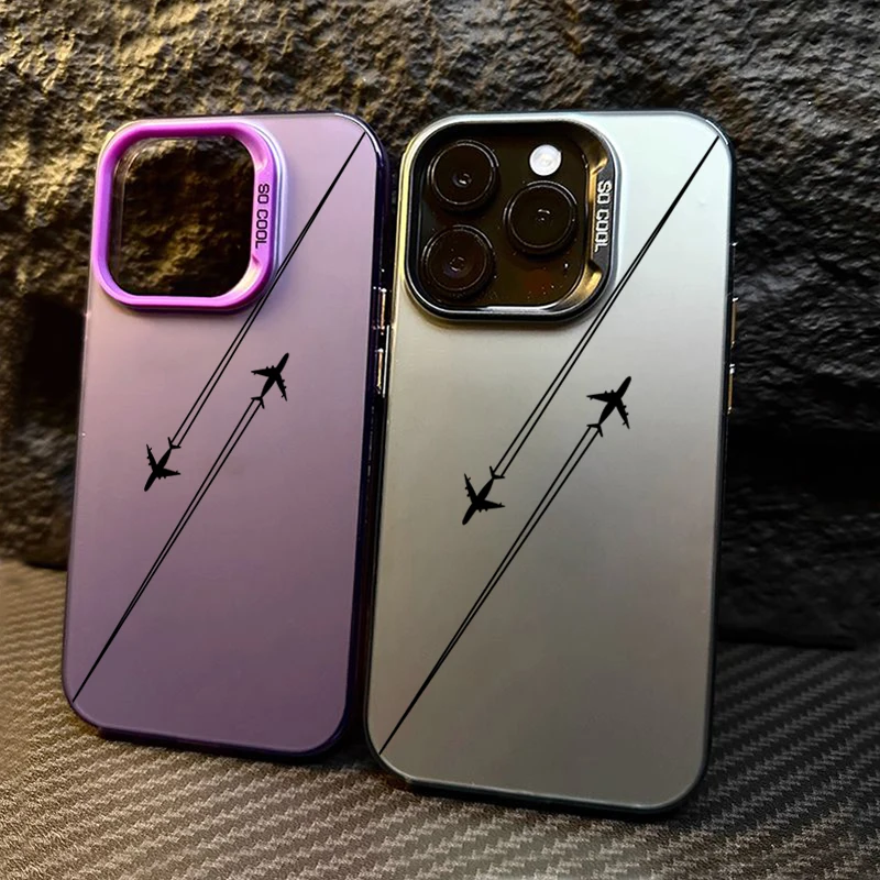 Travel-Inspired Airplane Route Design TPU Basic Case for iPhone 15 Pro Max 14 13 12 11 XS X XR 7 8 Plus 15 Matte Hard Back Cover