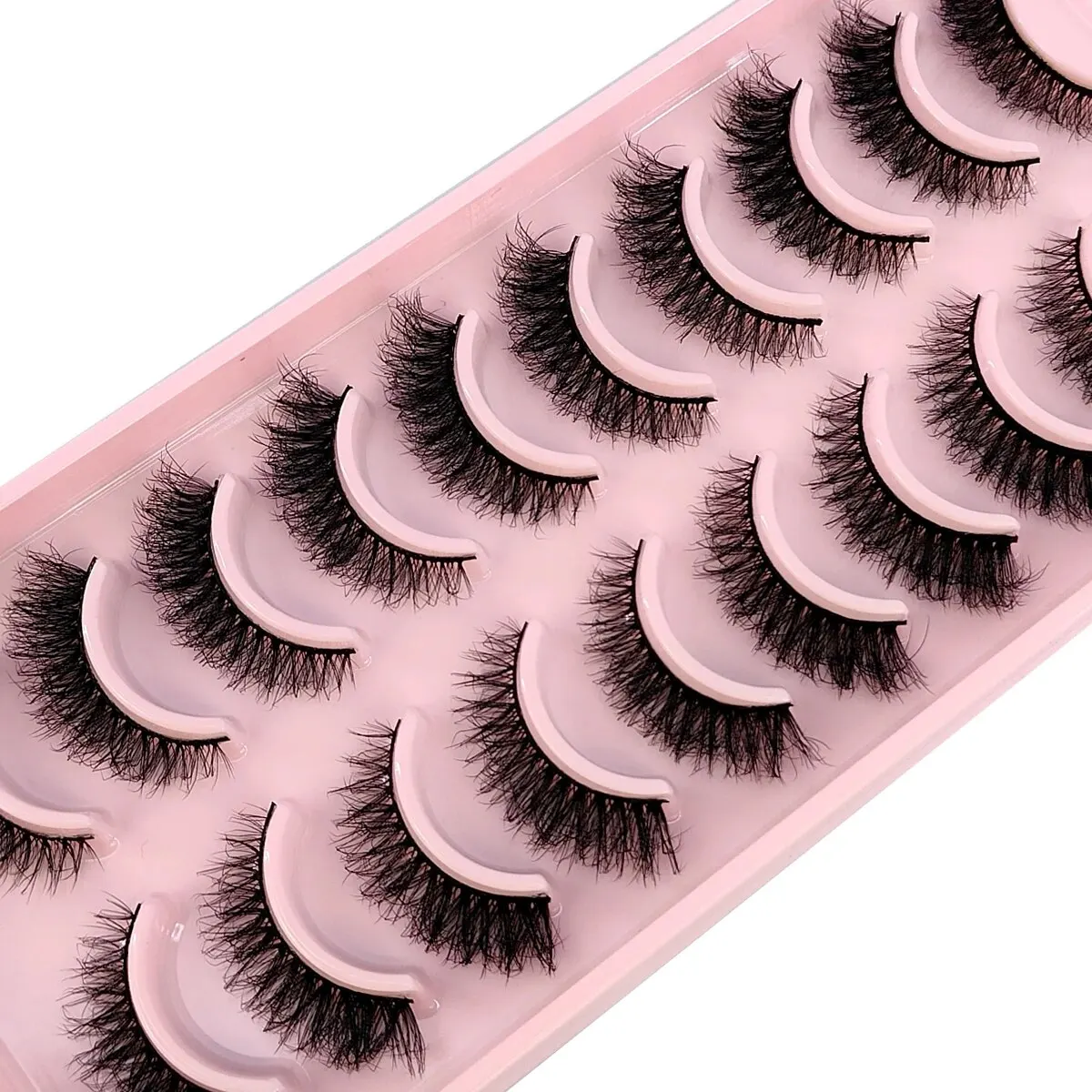 HBZGTLAD New 10 Pairs 3D Faux Mink Eye Lashes Fluffy Volume Mink Lashes Short Lashes Makeup Kit Natural Long False Eyelas