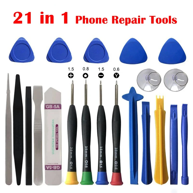 21 in 1 Mobile Phone Repair Tools Kit Spudger Pry Opening Tool Screwdriver Set for iPhone X XR XS 8 7 6S 11 12 13 Hand Tools