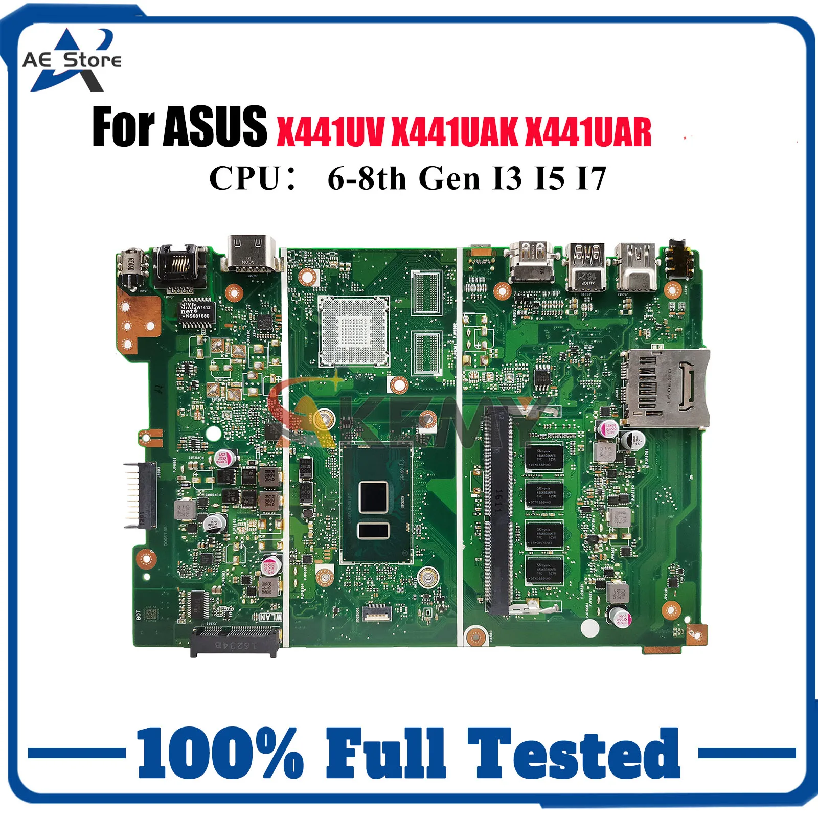 

X441UA Материнская плата для ноутбука ASUS A441U X441URK X441UB X441UAR X441UVK X441UAK X441UV X441U F441U X441UF Материнская плата I3 I5 I7 CPU