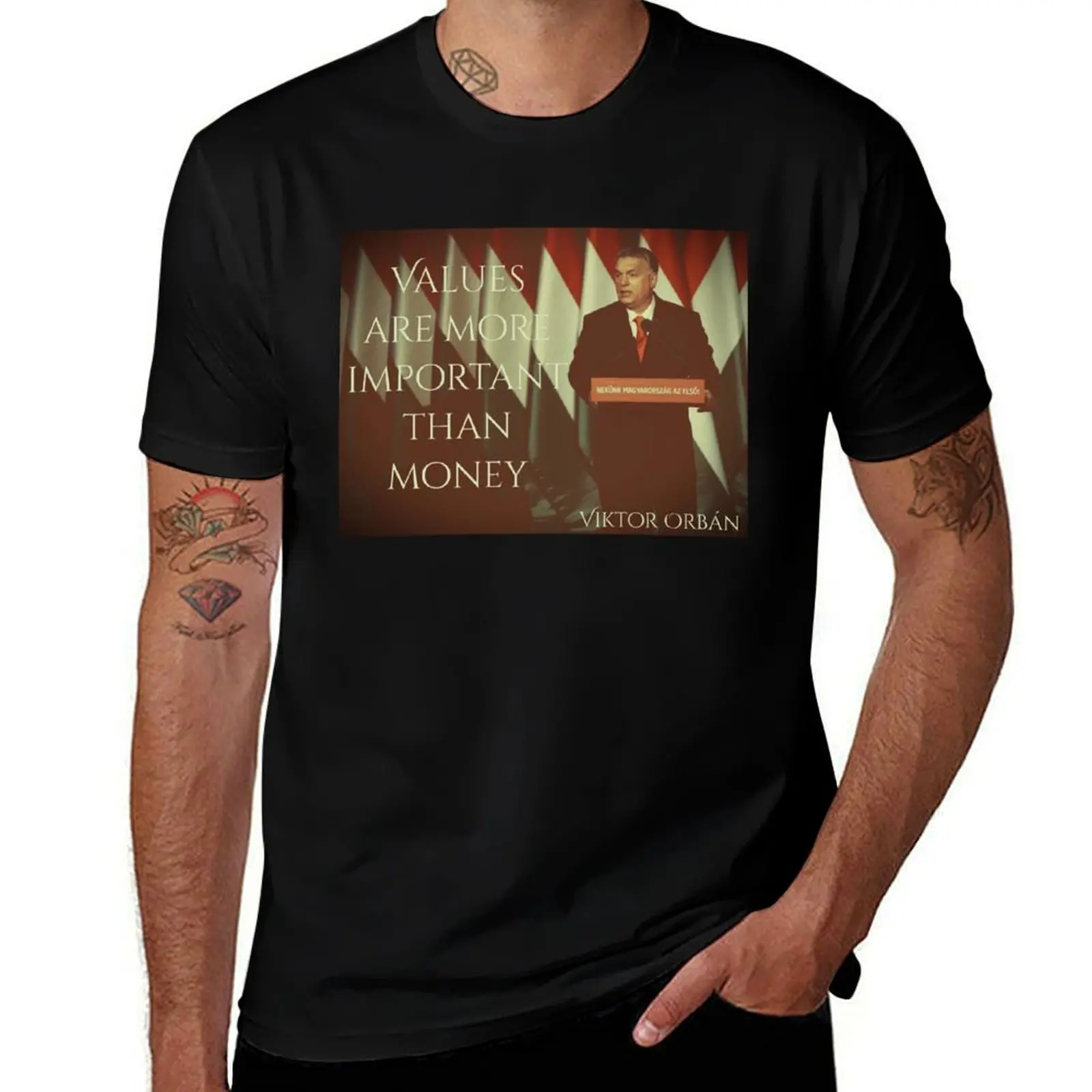 Viktor Orban- On Values and Money T-Shirt t shirt personalised T-Shirt