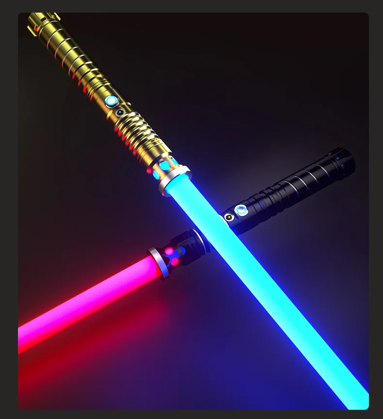2 Stück Lichtschwert Kinder, 2025 Neues 2-in-1 Duell Lightsaber mit 15 Farben,4 Modi und Sounds,USB-C Metallgriff Doppelklingen Lightsaber Spielzeug Geschenke für Kind Erwachsene,Christmas Parteien