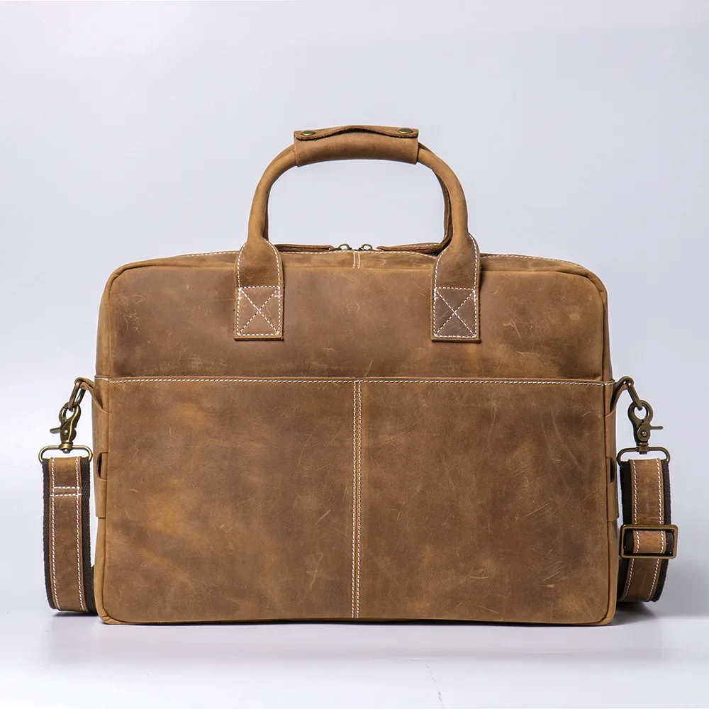 Vintage Leder Aktentasche für Männer, Schulter tasche für Business und täglichen Gebrauch