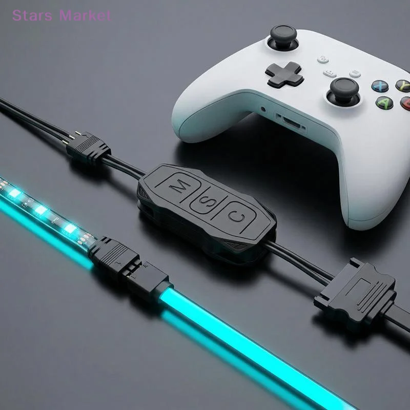 New ARGB Controller 5V 3pin To SATA Power Supply Mini RGB Controller 3PIN Hub For Computer Cpu Case Cool Fan LED Light Radiator