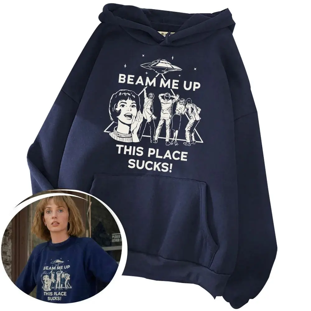 เสื้อฮู้ดดี้ลายกราฟิก Hellcheer Movie Cosplay ลาย Robin Beam Me Up This Place Sucks แฟชั่นยูนิเซ็กซ์ แขนยาว พิมพ์ลาย
