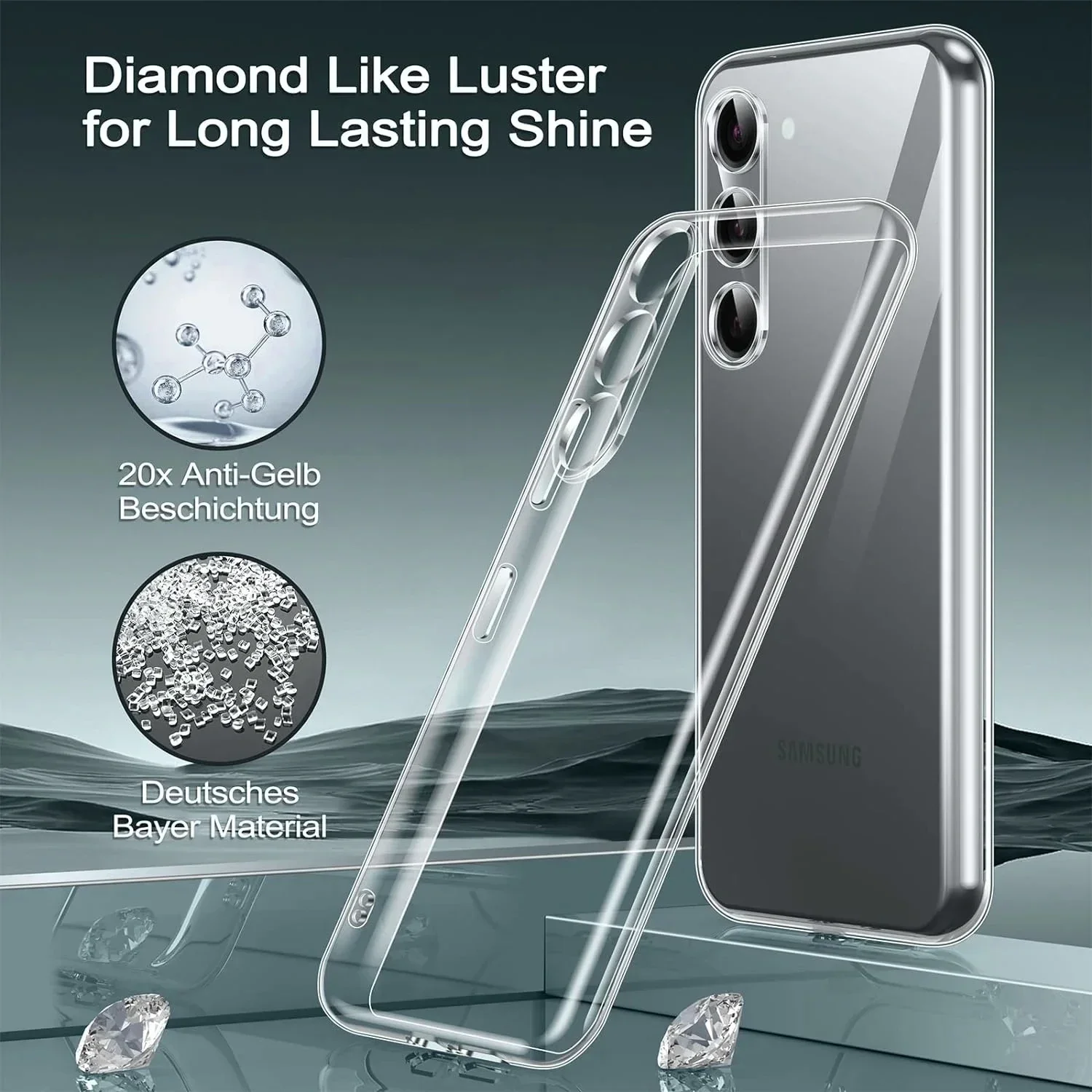 Ultra Thin slim Clear Silicone Crystal Case For Samsung Galaxy S24 Plus S23 Ultra Soft Solid Color Transparent shockproof Case