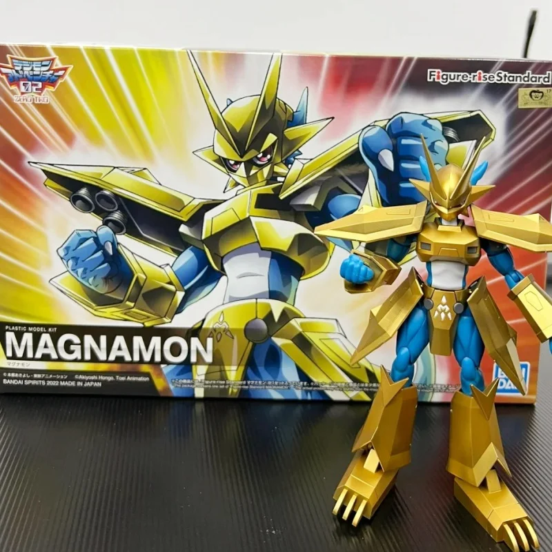 

Genuine Bandai Spirits Figure-Rise Standard Digimon Adventure Metal Magnamon Black War Greymon Collectible Model Action Toy Gift