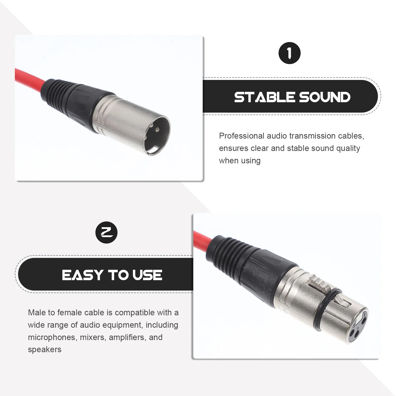

2Pcs Balanced Male to Female Audio Microphone Cable Oxygen-Free Copper Cord for Microphones Mixers Amplifiers Audio Cables